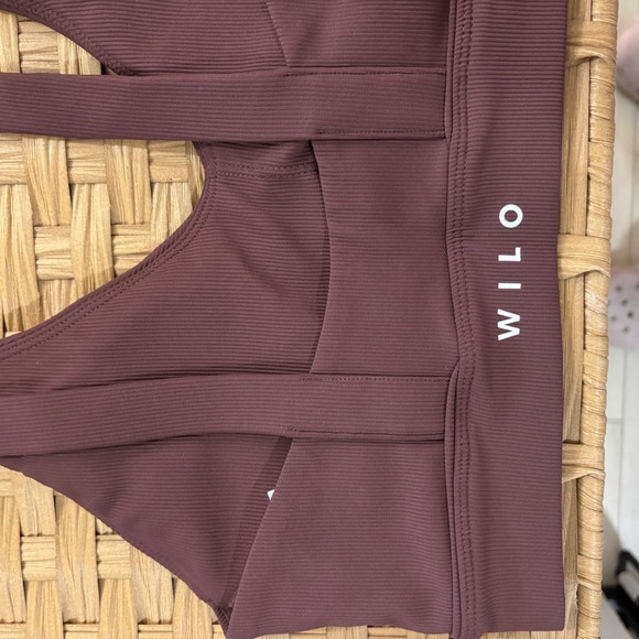 WILO The Label Ribbed Chocolate brown Sports Bra Athletic Top Size Small - Picture 3 of 5
